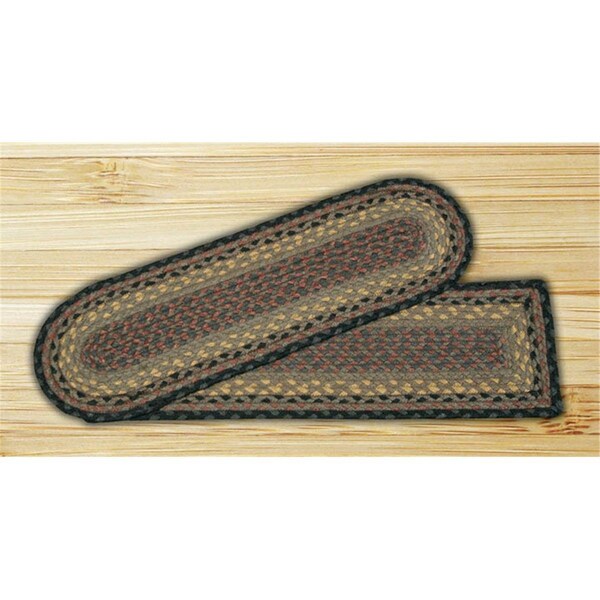 Palacedesigns Capitol Importing Brown-Black-Charcoal - 27 in. x 8.25 in. Oval Stair Tread - PA2543356