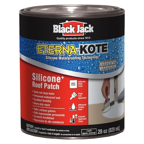 Black Jack 5586102 Silicone Roof Sealant, White, Liquid, 1 qt Pail - 1346287