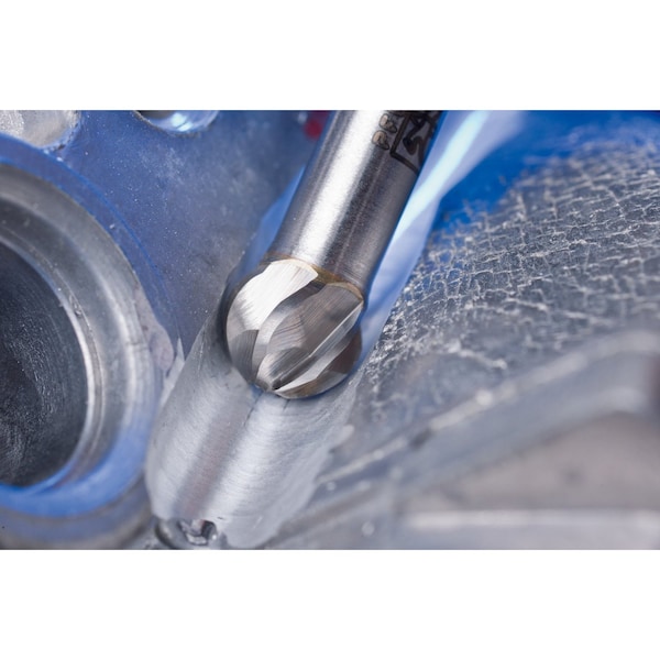 Pferd HICOAT Bur - Ball Shape, ALU Cut - 1/2" x 7/16" x 1/4" Shank - SD-5, NFE Coating - 27235