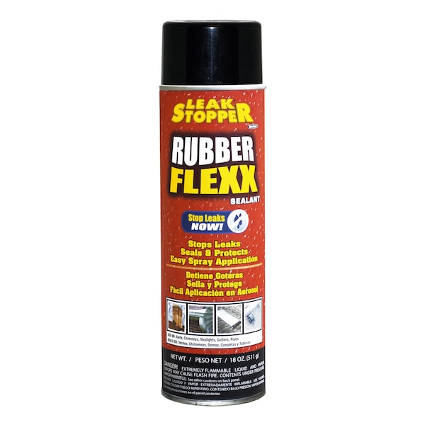 Leakstopper Leak Stopper Rubber Flexx Gloss Black Rubber Polymers Leakseal Flexible Rubber Sealant 18 oz - 0316-GA