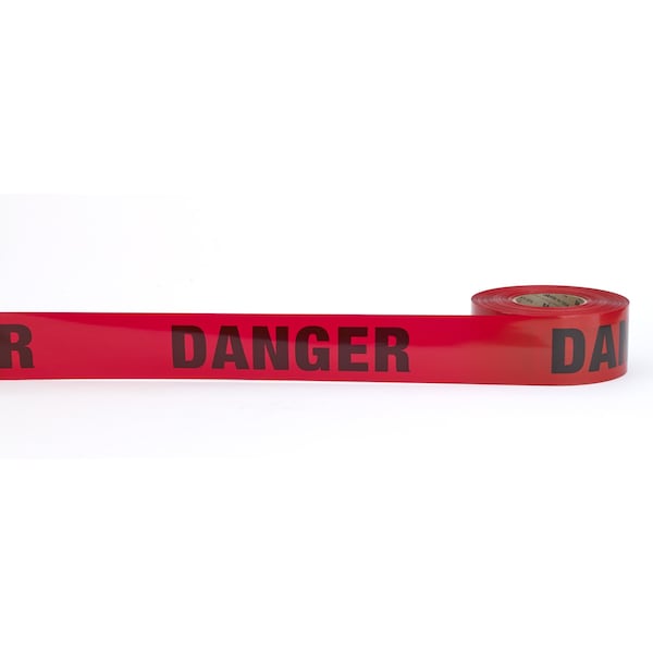 Mutual Industries Barricade Tape Polyethylene Red, 3" W x 300 ft. L, 3 mil Thick - 17779-79-0300