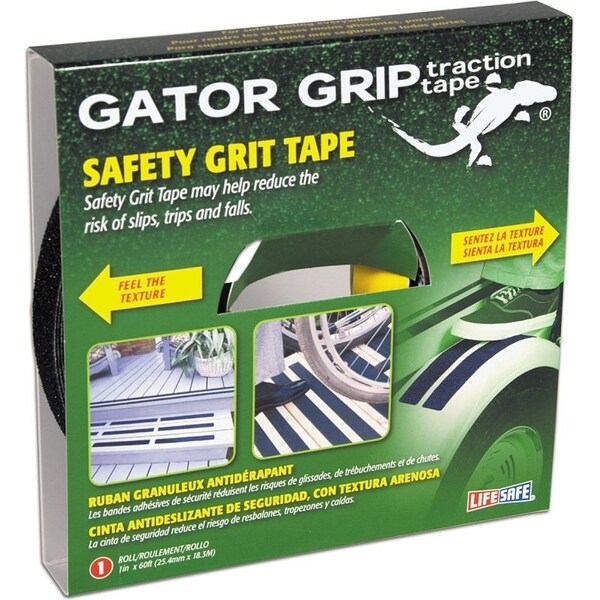 Incom Traction Tape, 60 ft L, 1 in W, PVC Backing, Black - RE141
