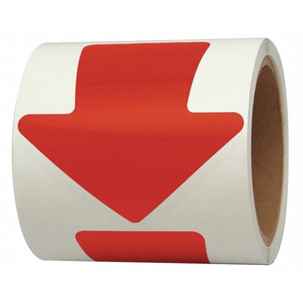 Incom Arrow Marking Tape Vinyl Red, 4" W x 100 ft. L, 5.5 mil Thick - VA400R