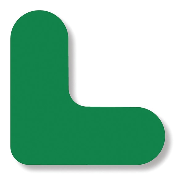 Mighty Line Mini Corner Line Floor Marking Tape Green, 3/4" W x 2" L - MCORNERG