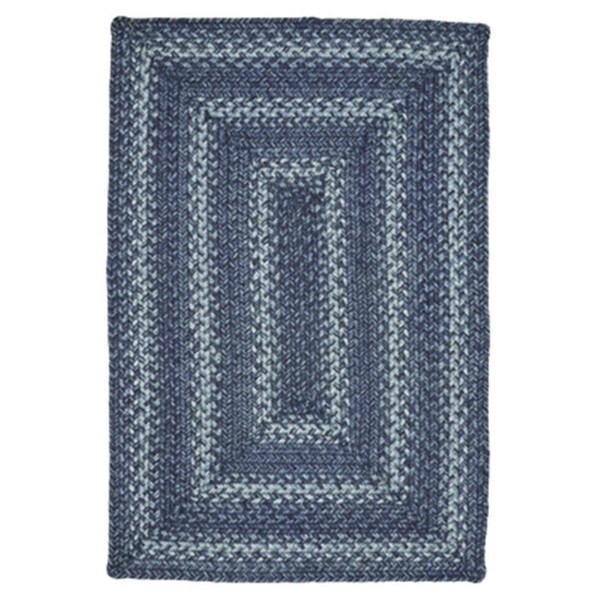 Homespice Decor 8 x 28 in. Denim Jute Braided Stair Tread Oval - Blue & White - set of 13 - 596680
