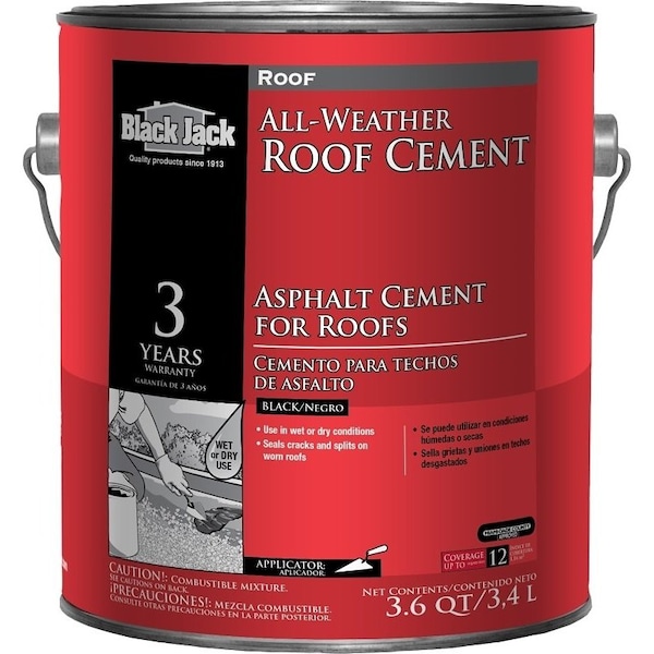 Gardner WET-R-DRI Series 0371-GA Roof Patch, Black, Liquid, 1 gal - 6230-9-34