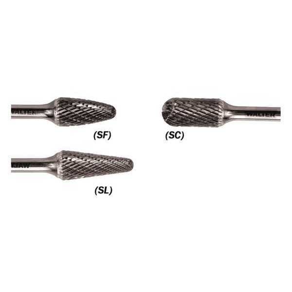 Walter Surface Technologies Carbride Bur, Cyl RoundnoSe, Sc, 1/4x1/2x1" - 01V033