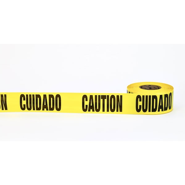 Mutual Industries Barricade Tape Polyethylene Yellow, 3" W x 1000 ft. L, 3 mil Thick - 17779-51-3000