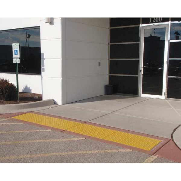 Tuftile ADA Warning Pad Polymer Red, 2 ft W x 3 ft L, 7/16 in Thick - TT2436-SA-CRD-1
