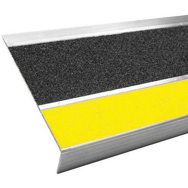 Bold Step Stair Tread Cover Aluminum Black/Yellow, 36 in W x 3/16 in Thick - 407NT20036102