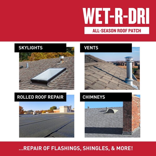 Black Jack Gardner WET-R-DRI Gloss Black Patching Cement All-Weather Roof Cement 5 gal - 6230-9-30