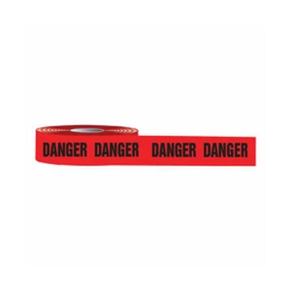 Accuform Barricade Tape, DANGER Legend, BlackRed, 3 in Width, 1000 ft Length, 3 mil Thickness, Plastic - MPT01
