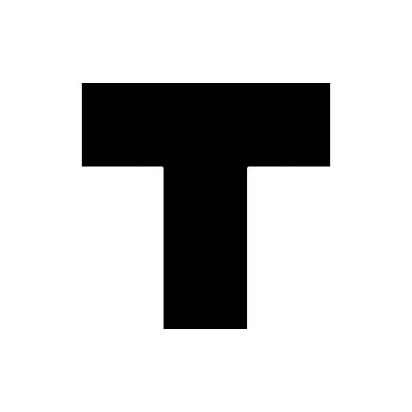 Accuform DURABLE MARKING SHAPES TCORNER ROUNDED PTE230BK - PTE230BK