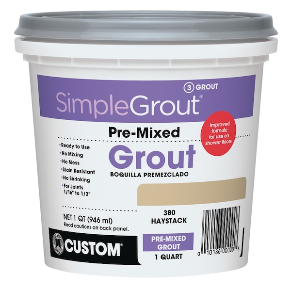 Simplegrout Custom Building Products SimpleGrout Indoor Haystack Grout 1 qt - PMG380QT