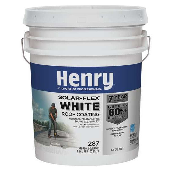 Henry Protective Roof Coating, 4.75 gal, Pail, White - HE287GR018