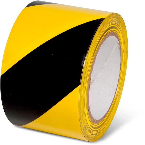 Global Industrial Vinyl Yellow/Black, 3 in W x 108 in L, 5 Thick - 670652YB