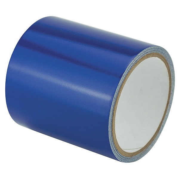 Zoro Select Reflective Marking Tape Vinyl Blue, 4" W x 15 ft. L, 5.5 mil Thick - 15C110