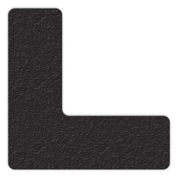 Incom Workplace Floor Organization Marker Vinyl Film Black, 6" W x 6" L, 0.58 mil Thick - LM110K