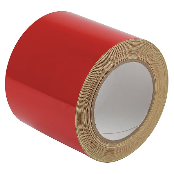 Zoro Select Floor Marking Tape vinyl 4 in W x 5.5 mil Thick - ZRF4X50'RD