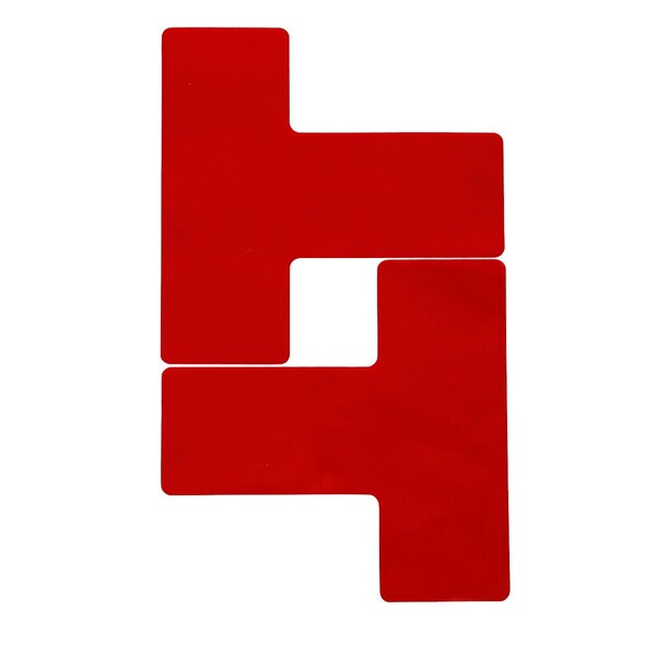 Brady Floor Marking Tape Vinyl Red, 8 in W x 8 in L, 0.050 in Thick - 170056