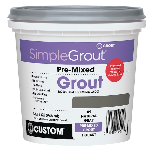 Simplegrout Custom Building Products SimpleGrout Indoor Natural Gray Grout 1 qt - PMG09QT