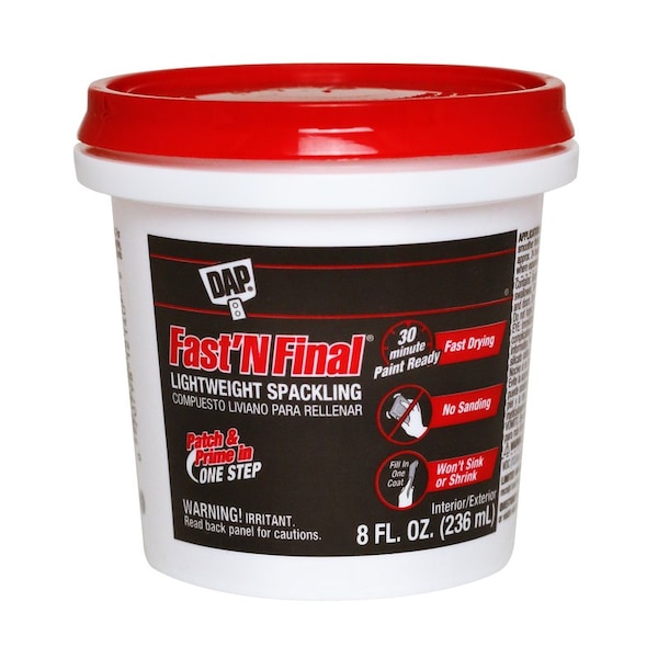 Dap DAP Fast 'N Final Ready to Use White Lightweight Spackling Compound 8 oz - 7079812140