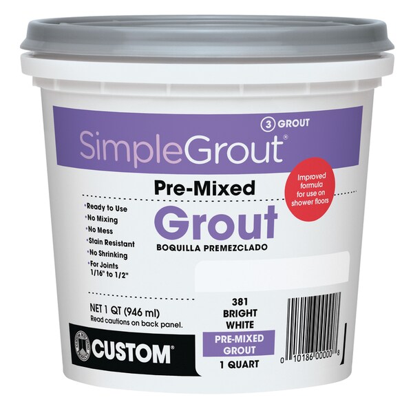 Simplegrout Custom Building Products SimpleGrout Indoor White Grout 1 qt - PMG381QT
