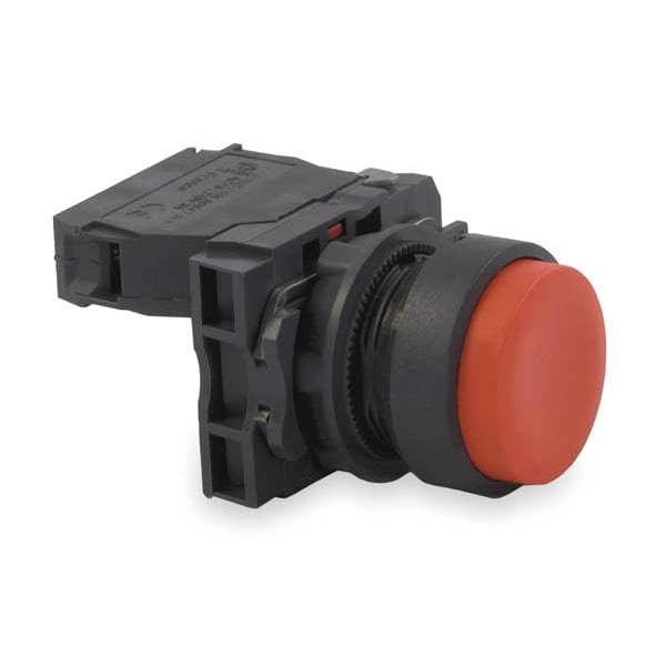 Botón de presión no iluminado Schneider Electric, 22 mm, 1 contacto normalmente cerrado (NC), Rojo - XB5AL42