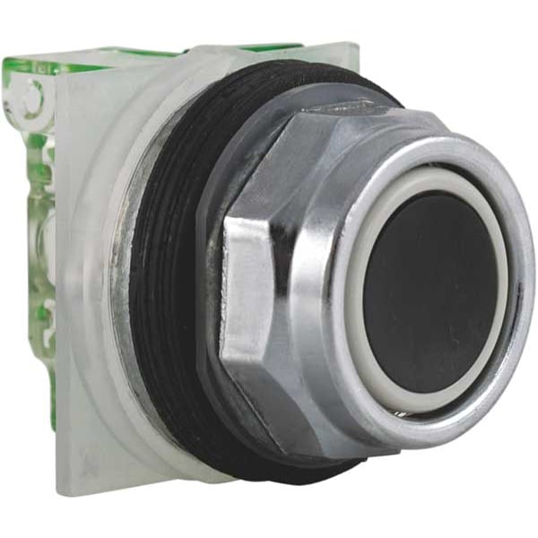 Botón pulsador no iluminado de Schneider Electric, 30 mm, 1NC, Negro - 9001KR1BH6