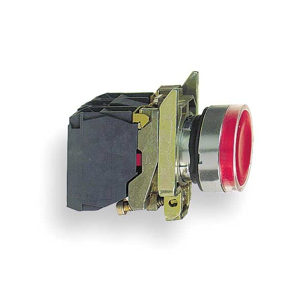 Botón pulsador iluminado Schneider Electric, 22 mm, 1NA/1NC, Rojo - XB4BW3465