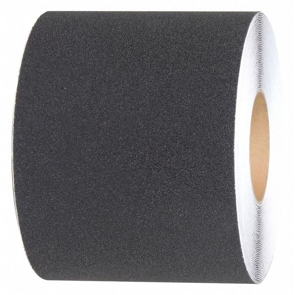 Jessup Safety Track Mop Friendly Anti Slip Grit Roll Aluminum Oxide, Adhesive: Acrylic Black, 6" W x 60 ft. L - 3375-6