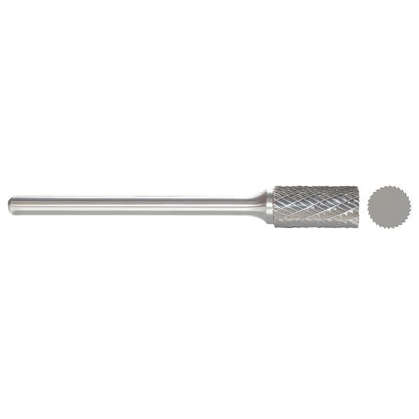 Zoro Select Carbide Bur, Cylinder, 3/8 In, 1/4 Shank - 310-002702A