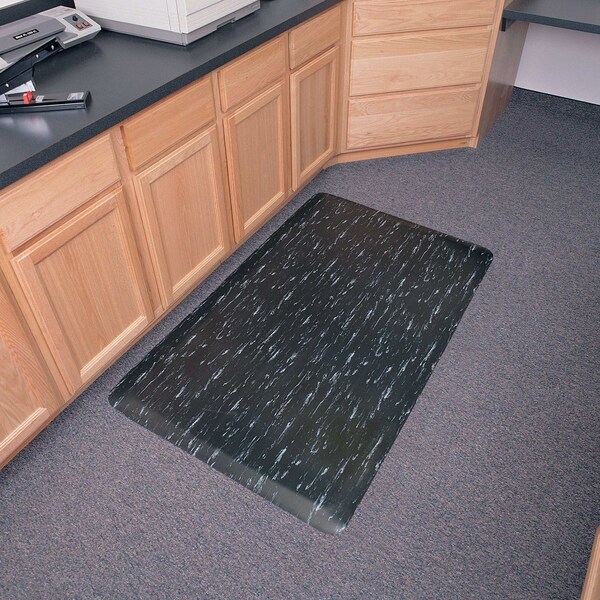 Genuine Joe Antifatigue Mat, 24" L x 36" W, 1/2" Thickness, Marble, Gray - GJO71210