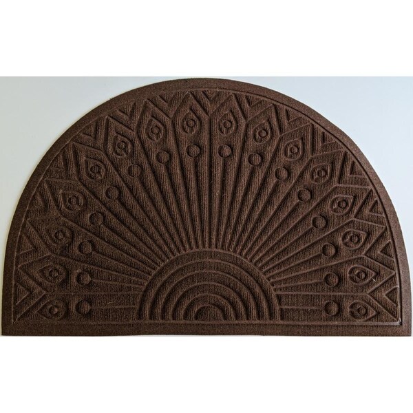 Imports Decor Outdoor & Indoor Polypropylene & Rubber Crown Door Mat, Brown - 871SMT