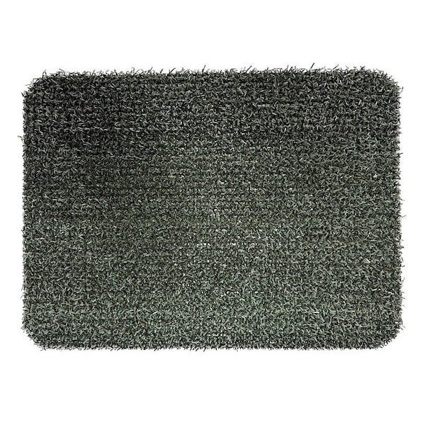 Grassworx Clean Machine 10372018 Door Mat, 24 in L, 18 in W, Rectangular, Daisy Pattern, Forest Green - 10372018/10372027