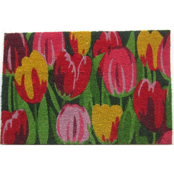 Decor Imports   24 x 36 in. Tulips Flower Door Mat - 568PVC