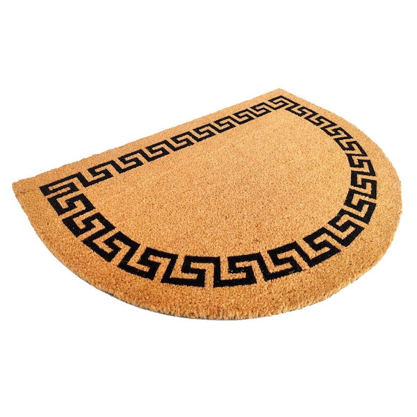First Concept First Concept 24 in. W X 36 in. L Black/Brown Greek Key Coir Door Mat - FC-72019