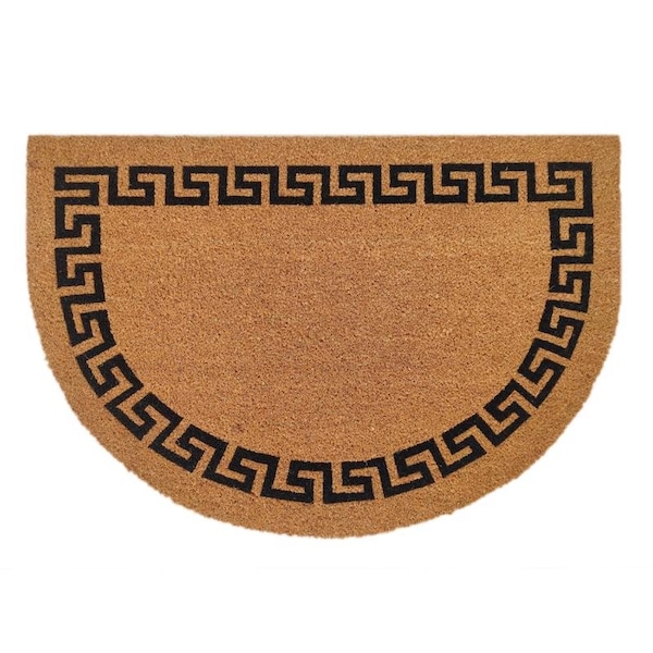 First Concept First Concept 24 in. W X 36 in. L Black/Brown Greek Key Coir Door Mat - FC-72019