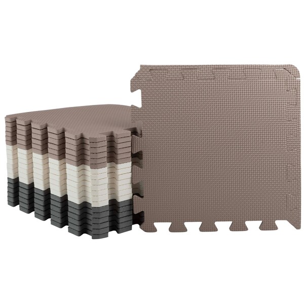 Stalwart Foam Floor Tiles - 20sqft Soft Baby Play Mat - Interlocking Puzzle Mat by Neutral - 75-6407