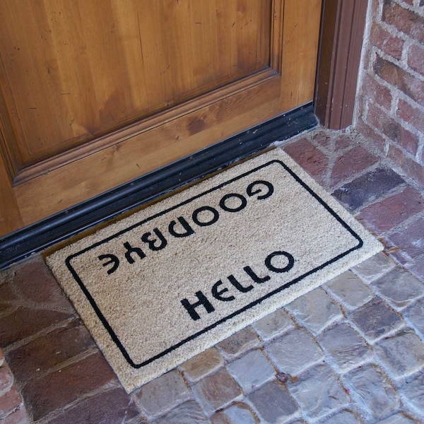 Rubber-Cal "Hello, Welcome Goodbye" Funny Doormat, 18 x 30-Inch - 10-106-025