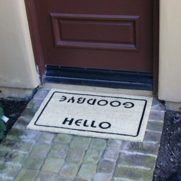 Rubber-Cal "Hello, Welcome Goodbye" Funny Doormat, 18 x 30-Inch - 10-106-025