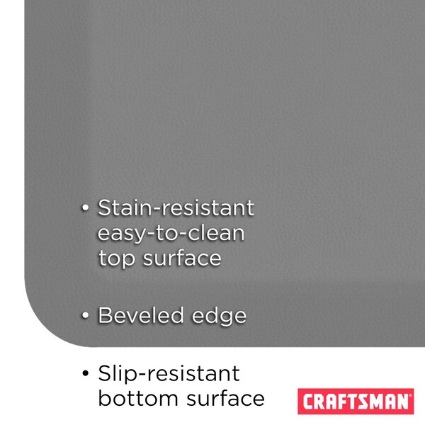 Craftsman Antifatigue Mat, 32 in L x 20 in W, 0.75 in Thickness, Grey - CMXAFLG20323921