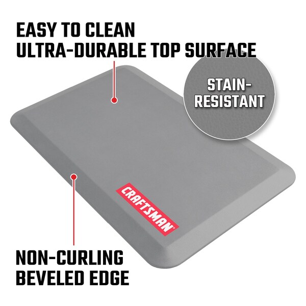 Craftsman Antifatigue Mat, 32 in L x 20 in W, 0.75 in Thickness, Grey - CMXAFLG20323921