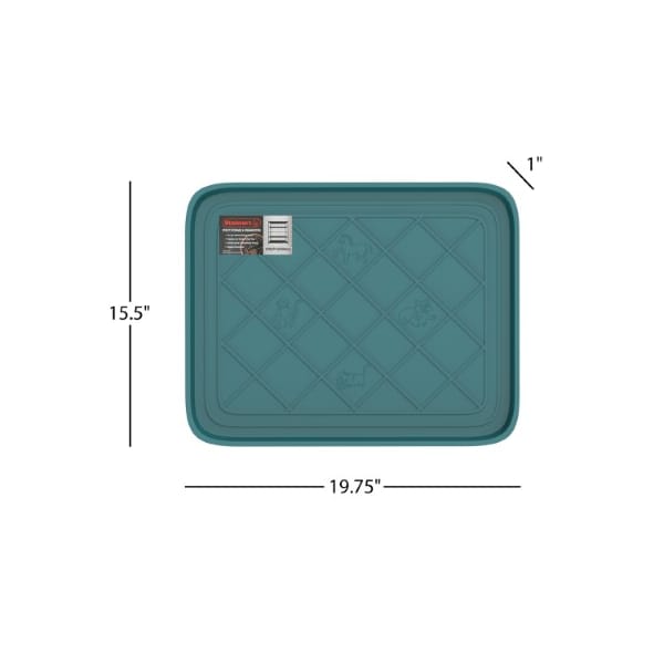 Fleming Supply All Weather Boot Tray Water Resistant Plastic Shoe Mat for Indoor and Outdoor Use, (Teal, Small) - 620971KJO