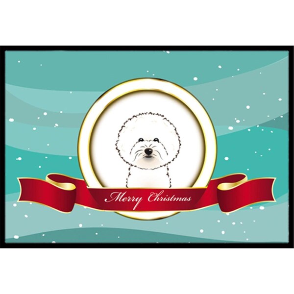 Carolines Treasures Bichon Frise Merry Christmas Indoor and Outdoor Mat- 24 x 36 in. - BB1527JMAT