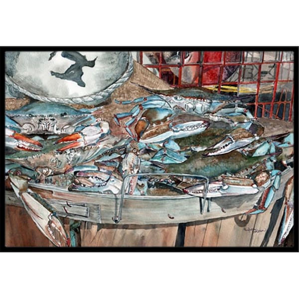 Carolines Treasures Basket Full of Blue Crabs Indoor or Outdoor Mat- 24 x 36 in. - 8961JMAT