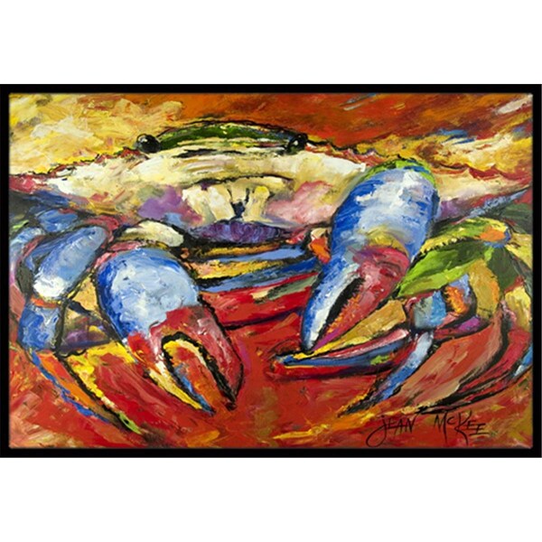 Carolines Treasures Blue Crab Red Indoor and Outdoor Mat- 18 x 27 in. - JMK1107MAT