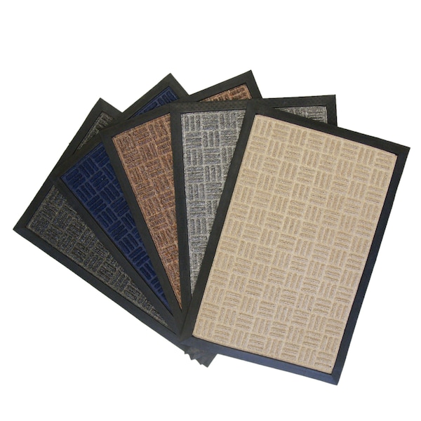 Rubber-Cal Nottingham Rubber Backed Carpet Mat, 4X6, Polypropylene, 1/8 in Thick, Tan - 03-198