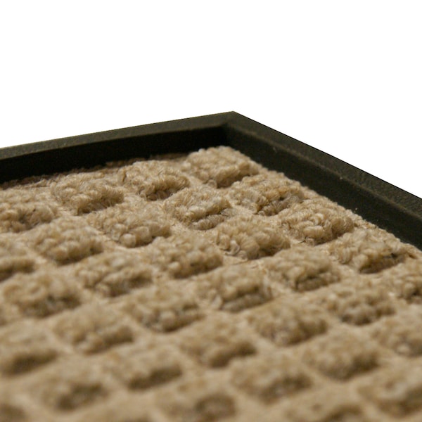 Rubber-Cal Nottingham Rubber Backed Carpet Mat, 4X6, Polypropylene, 1/8 in Thick, Tan - 03-198