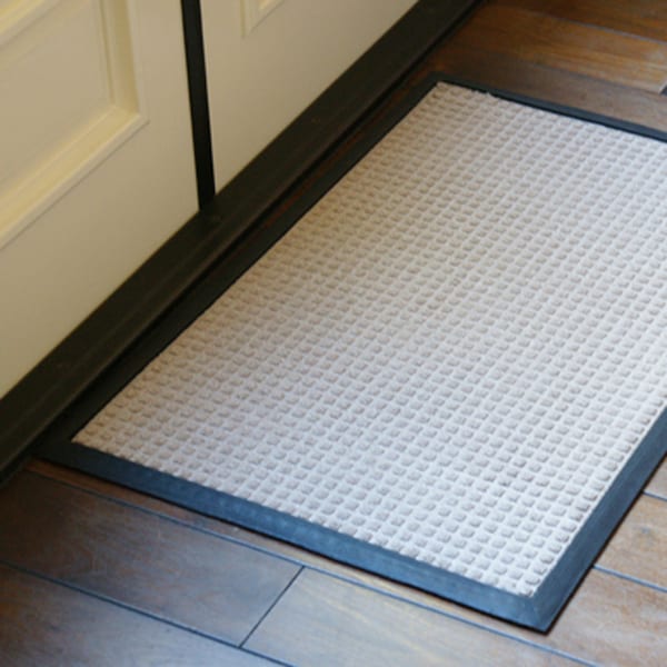 Rubber-Cal Nottingham Rubber Backed Carpet Mat, 4X6, Polypropylene, 1/8 in Thick, Tan - 03-198